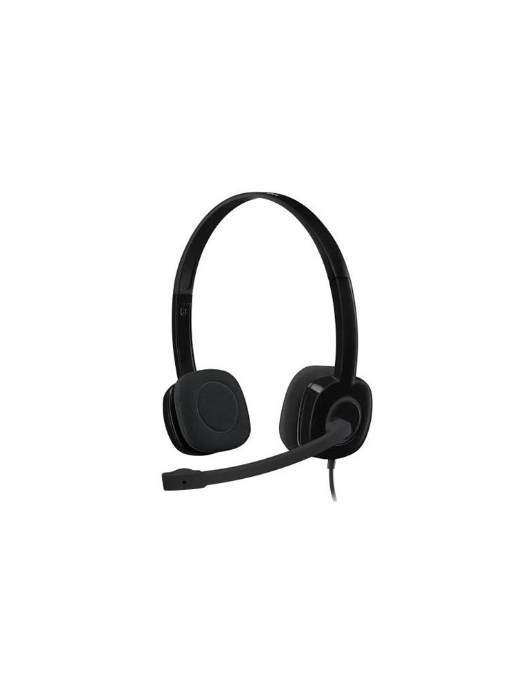 ყურსასმენი: Logitech H151 Corded Stereo Headset With Mic Black - 981-000589