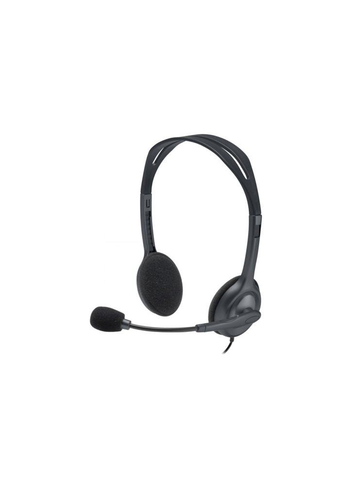 ყურსასმენი: Logitech H111 Corded Stereo Headset With Mic Black - 981-000593
