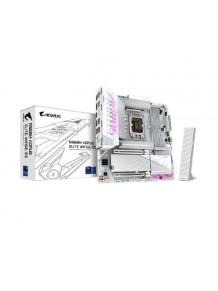 დედა დაფა: Gigabyte B860M AORUS ELITE WIFI6E ICE 1.0 4DDR5 LGA1851 - 9MB86MLI6-00-G10