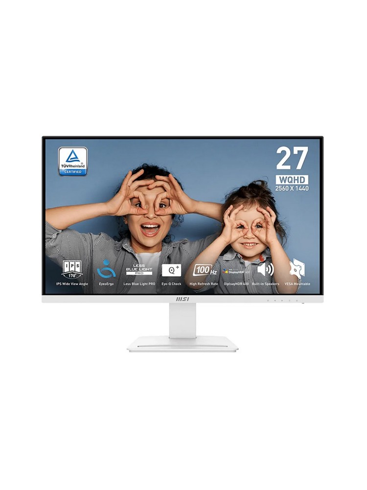მონიტორი: MSI PRO MP273QW 27" WQHD IPS 100Hz 1ms 2xHDMI DP Built-in Speaker White - 9S6-3PB69H-054