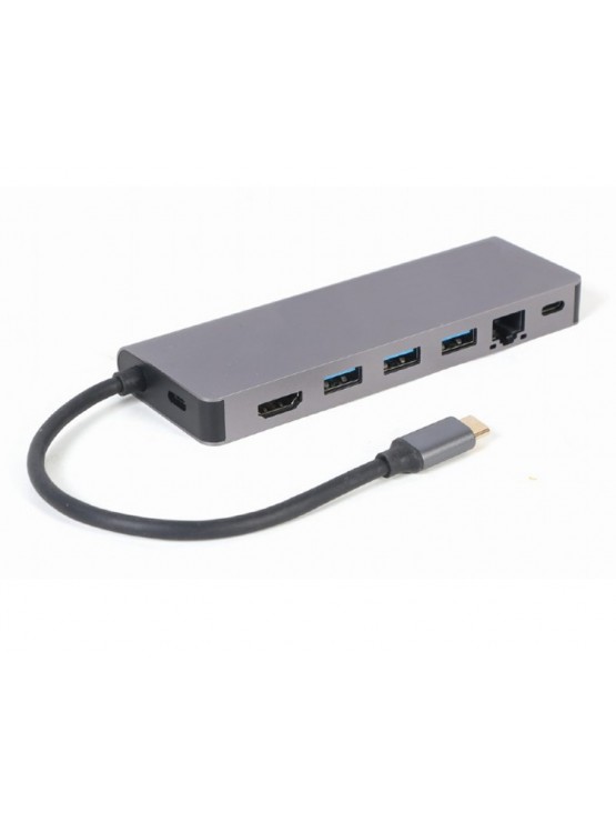 ადაპტერი: Gembird A-CM-COMBO5-05 USB Type-C 5-in-1 multi-port adapter