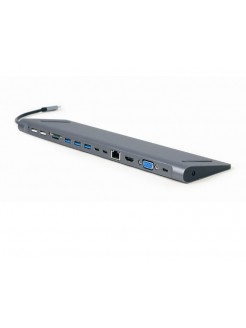 ადაპტერი: Gembird A-CM-COMBO9-01 USB Type-C 9-in-1 multi-port adapter