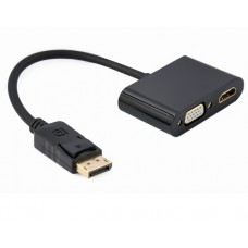 ადაპტერი: Gembird A-DPM-HDMIFVGAF-01 DisplayPort to HDMI + VGA Adapter 10cm Black