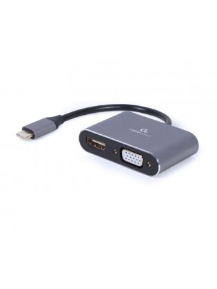 ადაპტერი: Gembird A-USB3C-HDMIVGA-01 USB Type-C to HDMI + VGA Display Adapter Space Grey