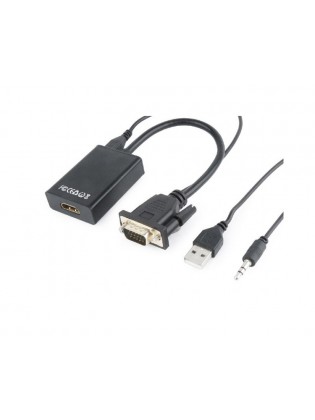 ადაპტერი: Gembird A-VGA-HDMI-01 VGA to HDMI Adapter 0.15m Black