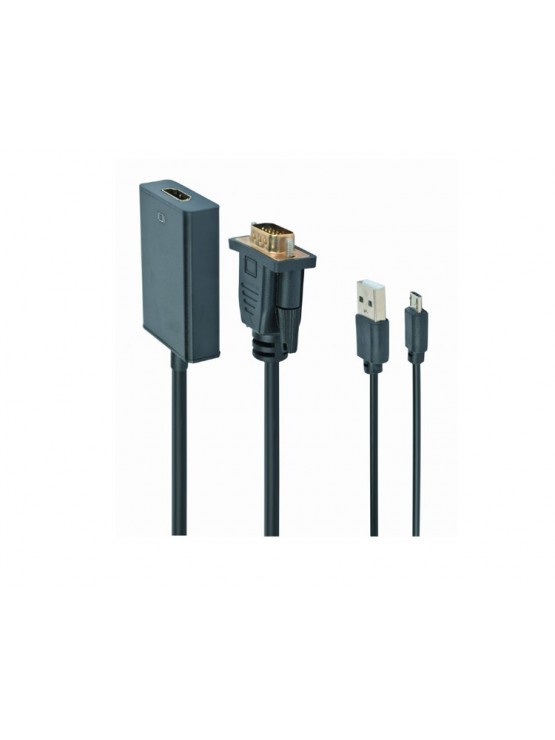 ადაპტერი: Gembird A-VGA-HDMI-01 VGA to HDMI Adapter 0.15m Black