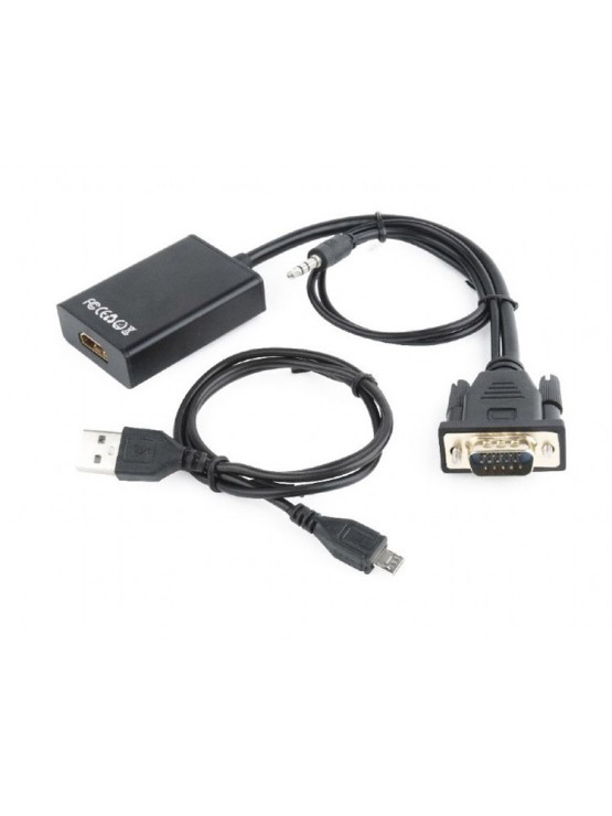 ადაპტერი: Gembird A-VGA-HDMI-01 VGA to HDMI Adapter 0.15m Black