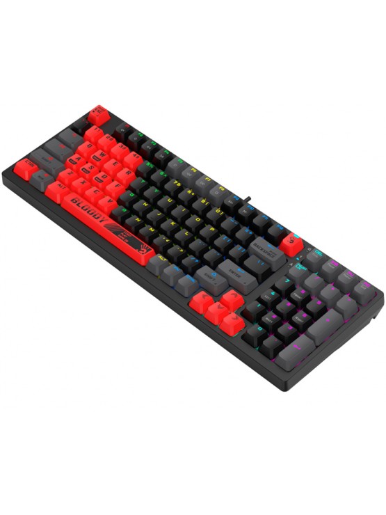 კლავიატურა: A4tech Bloody S98 RGB Mechanical Gaming Keyboard Red Switch US Layout Sports Red