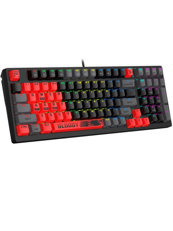 კლავიატურა: A4tech Bloody S98 RGB Mechanical Gaming Keyboard Red Switch US Layout Sports Red