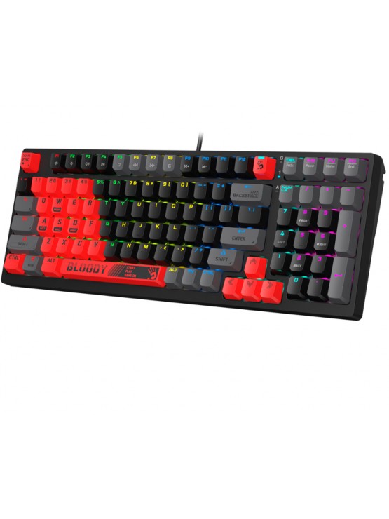 კლავიატურა: A4tech Bloody S98 RGB Mechanical Gaming Keyboard Red Switch US Layout Sports Red