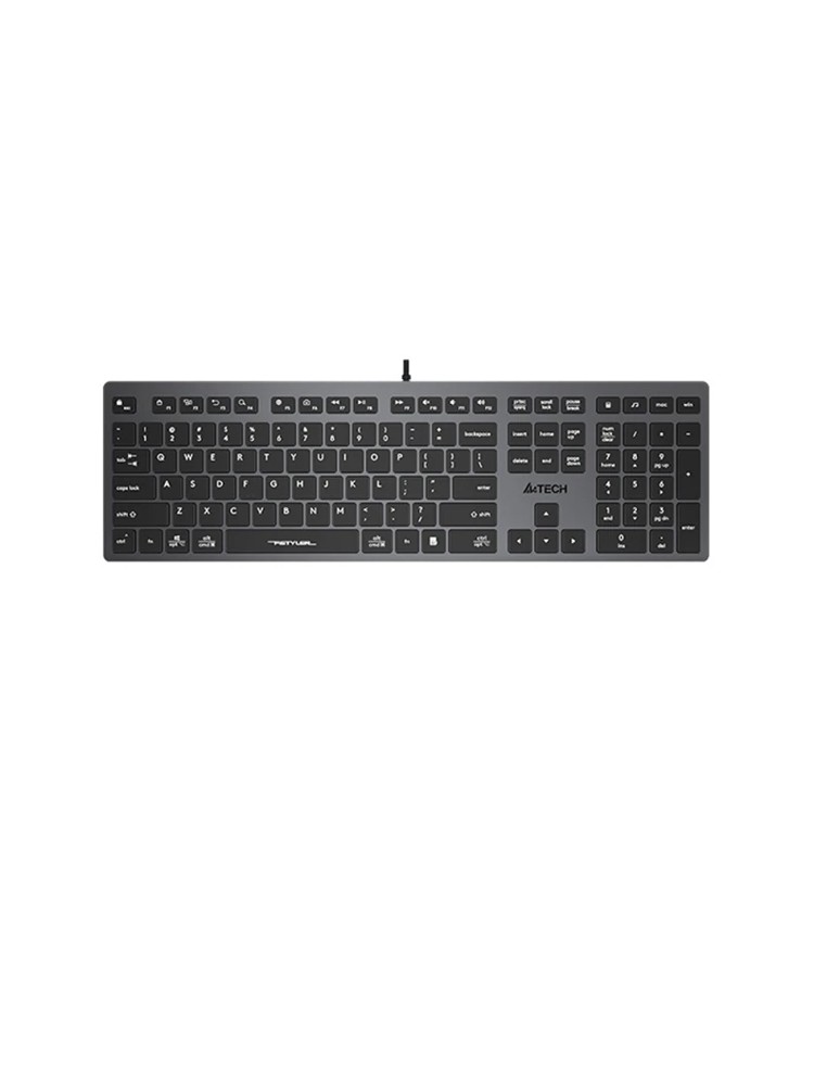 კლავიატურა: A4tech Fstyler FX50 Low Profile Scissor Switch Keyboard EN/RU Grey