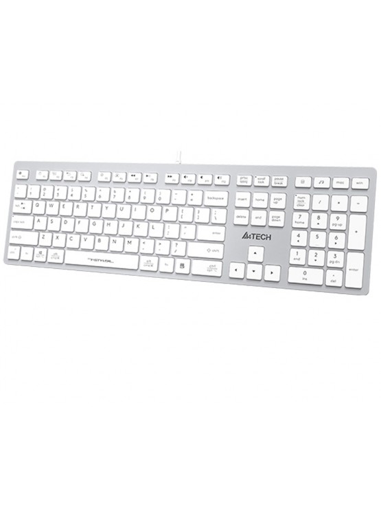 კლავიატურა: A4tech Fstyler FX50 Low Profile Scissor Switch Keyboard EN/RU White