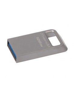 ფლეშ მეხსიერება: Kingston DataTraveler micro 128GB USB3.1 Metal Silver - DTMC3/128GB