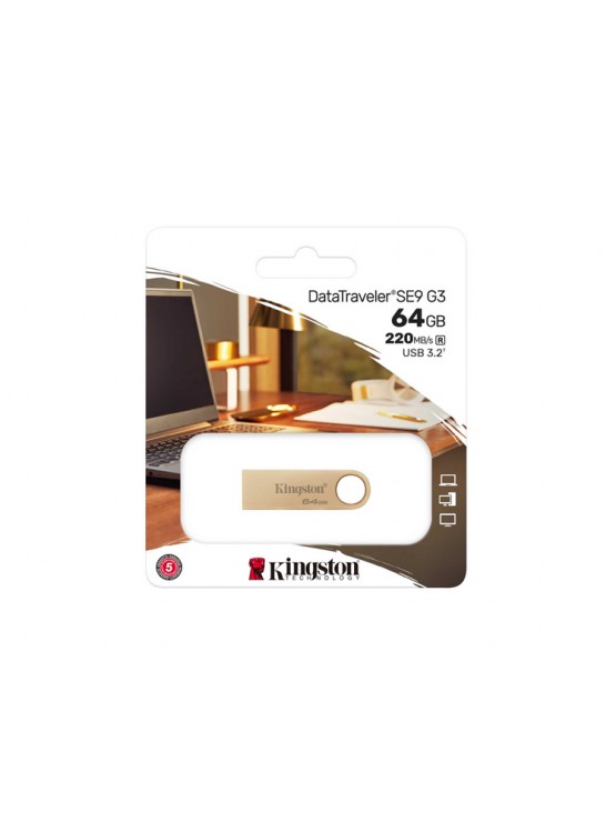 ფლეშ მეხსიერება: Kingston DataTraveler SE9 G3 64GB USB3.2 Flash Drive - DTSE9G3/64GB