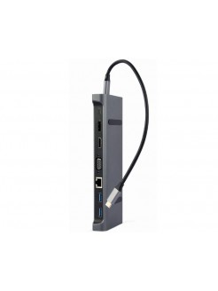 ადაპტერი: Gembird A-CM-COMBO9-02 USB Type-C 9-in-1 multi-port adapter