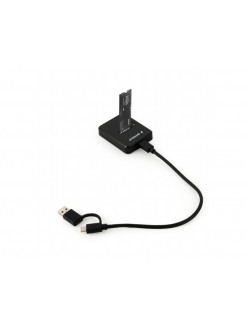 მყარი დისკის დოქ სადგური: Gembird DD-U3M2 Desktop USB Type-C M.2 SATA & NVME SSD drive docking station black