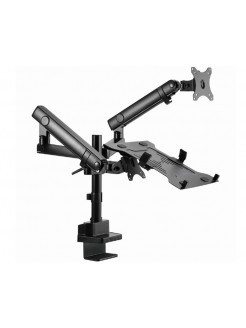მონიტორის საკიდი: Gembird MA-DA3-02 Desk mounted adjustable monitor arm with notebook tray (full-motion) 17"-32"