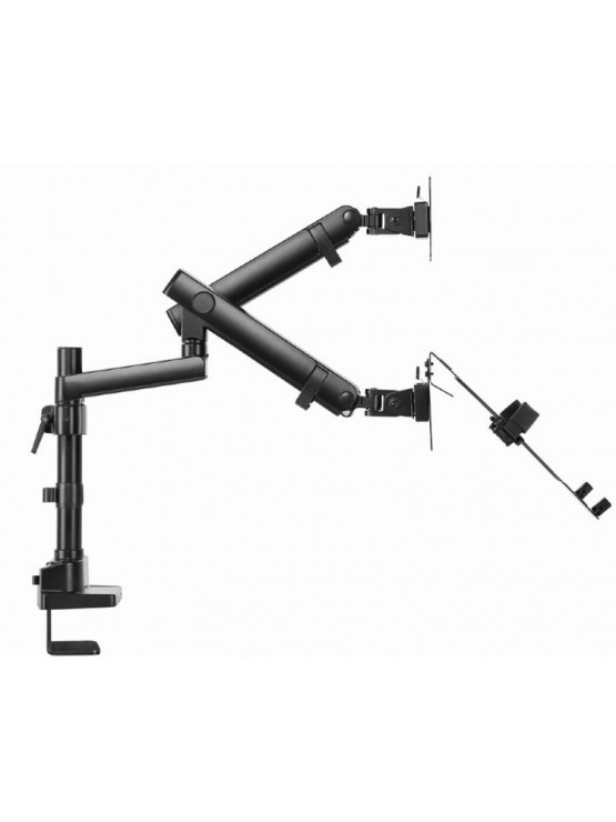 მონიტორის საკიდი: Gembird MA-DA3-02 Desk mounted adjustable monitor arm with notebook tray (full-motion) 17"-32"