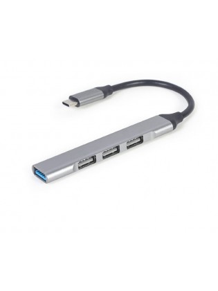 USB ჰაბი: Gembird UHB-CM-U3P1U2P3-02 USB Type-C 4-port USB hub (USB3 x 1 port, USB2 x 3 ports) Silver