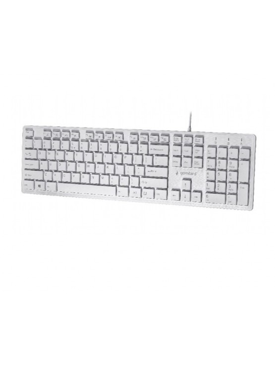 კლავიატურა: Gembird KB-MCH-03-W Multimedia chocolate keyboard USB US layout white