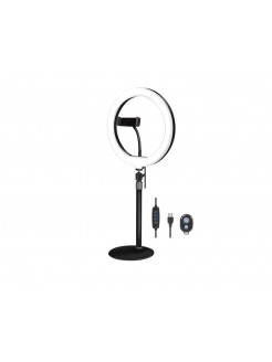 სანათი: Logilink AA0152 Smartphone Ring Light Tripod With Remote Shutter Height Adjust 25cm