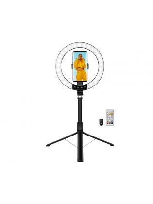 სანათი: Logilink AA0156 Smartphone ring light with selfie stick tripod remote shutter 25cm