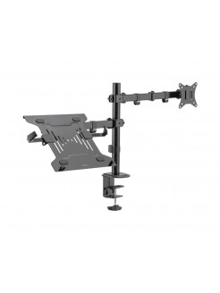 მონიტორის საკიდი: Logilink BP0175 Dual Monitor mount 17"-32" Monitors and 10"-15.6" notebooks/tablets