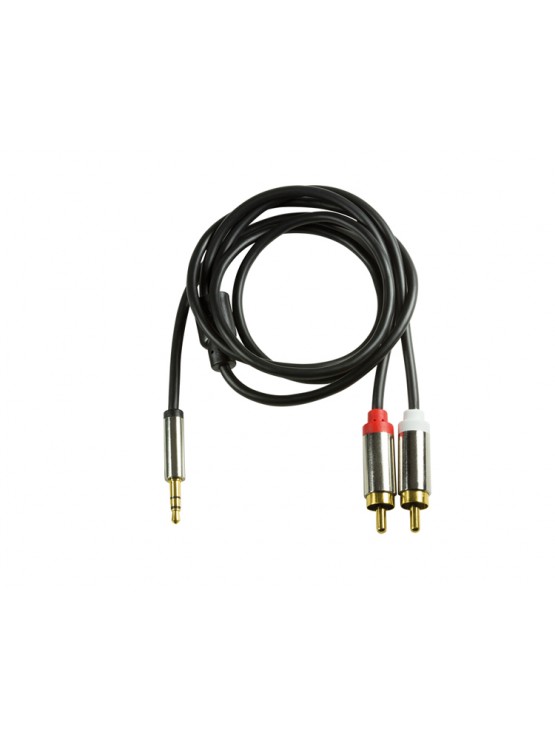 აუდიო კაბელი: Logilink CAB1103 Audio cable 3.5 mm to 2x RCA/M metal black 1 m