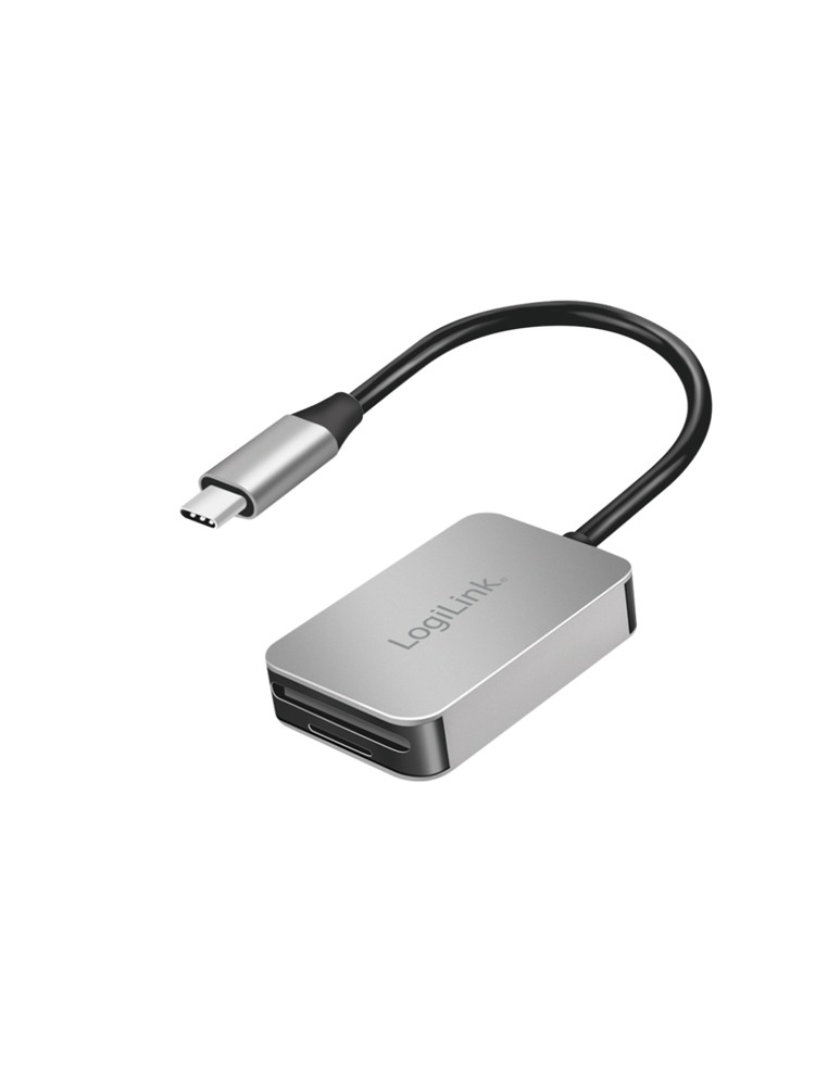 ბარათების წამკითხველი: Logilink CR0050 Dual card reader USB-C to SD & microSD cards aluminium