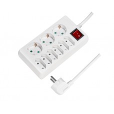 დენის ადაპტორი: Logilink LPS201 Socket outlet 9-way + switch 6x CEE 7/3 + 3x CEE 7/16 1.5m White