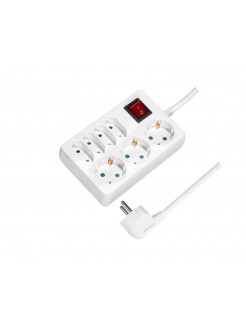 დენის ადაპტორი: Logilink LPS210 Socket outlet 7-way + switch 5 m white