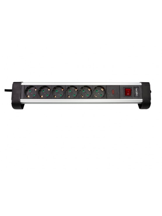 დენის ადაპტორი: Logilink LPS215 Socket outlet 6-way + switch 6x CEE 7/3 1.4m Black/silver