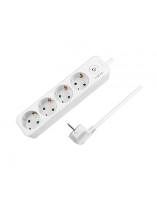 დენის ადაპტორი: Logilink LPS245 Socket outlet 4-way + switch 1.5 m white
