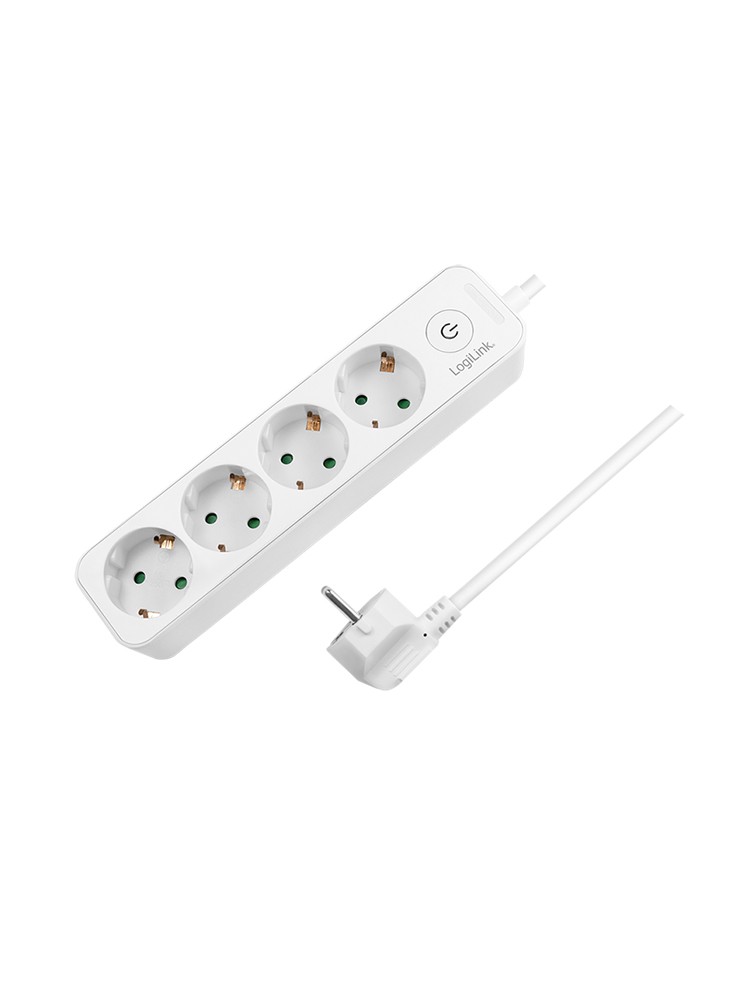 დენის ადაპტორი: Logilink LPS245 Socket outlet 4-way + switch 1.5 m white