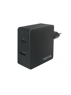დამტენი: Logilink PA0213 USB power socket adapter 1xUSB-C Port (PD) & 1xUSB-A Port 65W