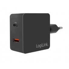 დამტენი: Logilink PA0220 Socket adapter 1xUSB-C port (PD) & 1xUSB-A QC port 18W
