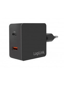 დამტენი: Logilink PA0220 Socket adapter 1xUSB-C port (PD) & 1xUSB-A QC port 18W