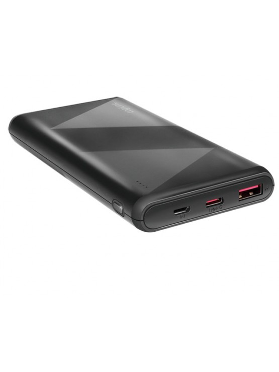 დამტენი: Logilink PA0275 Power bank 10000mAh 1x USB-A QC 3.0 & 1x USB-C PD 2.0 2-in-1 cable Black