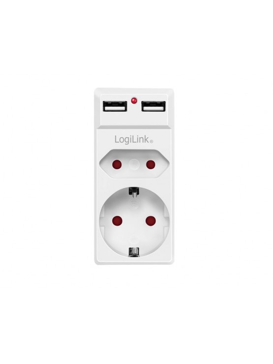 დენის ადაპტორი: Logilink PA0276 Socket Adapter 1x CEE7/16 + 1x CEE7/3 + 2x USB-A