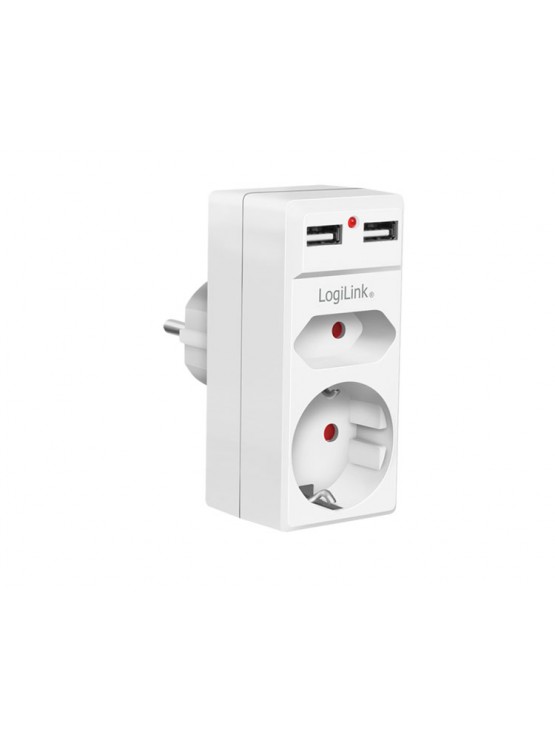 დენის ადაპტორი: Logilink PA0276 Socket Adapter 1x CEE7/16 + 1x CEE7/3 + 2x USB-A
