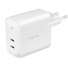 დამტენი: Logilink PA0282 USB power socket adapter 2x USB-C port (PD) GaN-Technology 40 W