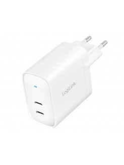 დამტენი: Logilink PA0283 USB power socket adapter 2xUSB-C port GaN-Technology PD 65W