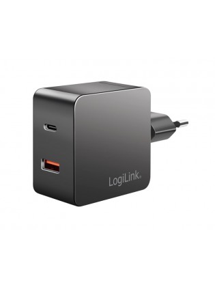 დამტენი: Logilink PA0310 Dual USB charger set 1x USB-C 1x USB-A 45W Black