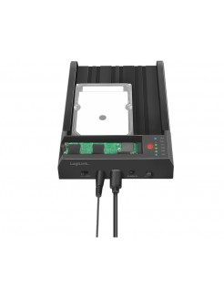 მყარი დისკის დოქ სადგური: Logilink QP0031 USB 3.2 Gen 2 Quickport 2-Bay for SATA HDD/SSD and M.2 NVMe SSD