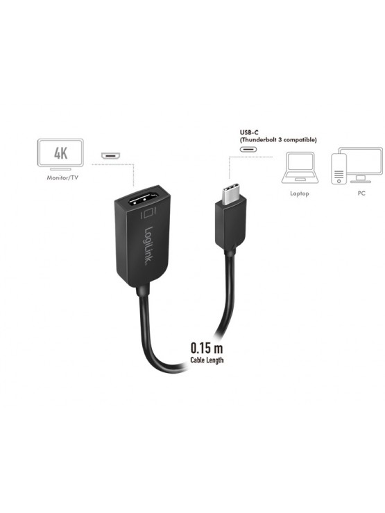 ადაპტერი: Logilink UA0236A USB Adapter, USB 3.2 Gen 1x1, USB-C™ to HDMI, 4K30Hz