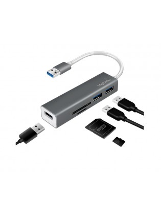ადაპტერი: Logilink UA0306 USB 3.0, 3-port hub with card reader