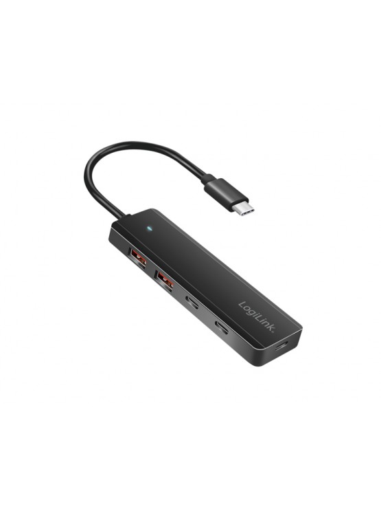 ადაპტერი: Logilink UA0412 Ultra-slim USB-C Hub 4-ports 2xUSB3.2/2xUSB-C Black