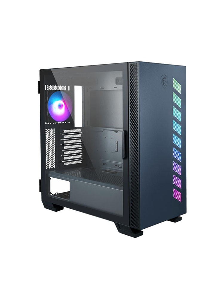 ქეისი: MSI MAG VAMPIRIC 300R PACIFIC BLUE 1x120mm ARGB Fan Mid-Tower Black