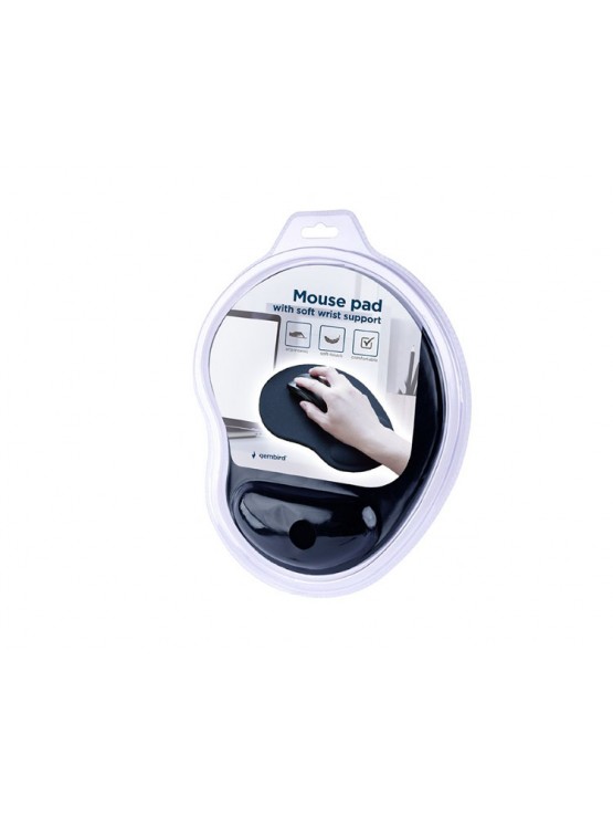 თაგვის პადი: Gembird MP-ERGO-01 Mouse pad with soft wrist support Black
