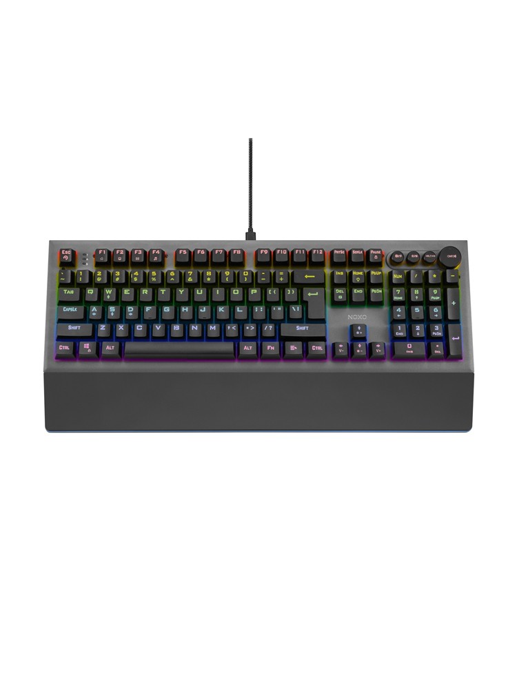 კლავიატურა: NOXO CONQUEROR Mechanical Rainbow Backlit Gaming Keyboard BLUE Switch EN/RU Black
